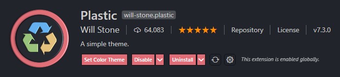Plastic (Theme) vscode theme