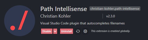 Path Intellisense vscode extension
