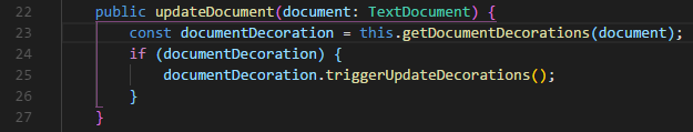 ตัวอย่าง Bracket Pair Colorizer  vscode extension